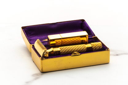 1930's Gillette Gold Deluxe Aristocrat Double Edge Safety Razor | Original Condition