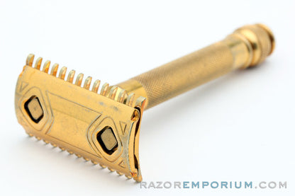 1930's Gillette Goodwill Ball End Gold DE Safety Razor