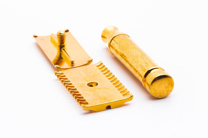 1925 Gillette New Improved Tuckaway Double Edge Travel Set | 24K Gold Revamp