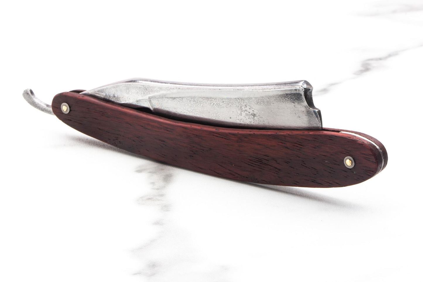 6/8" Vintage Restored Wade & Butcher Straight Razor with Dark Wood Scales