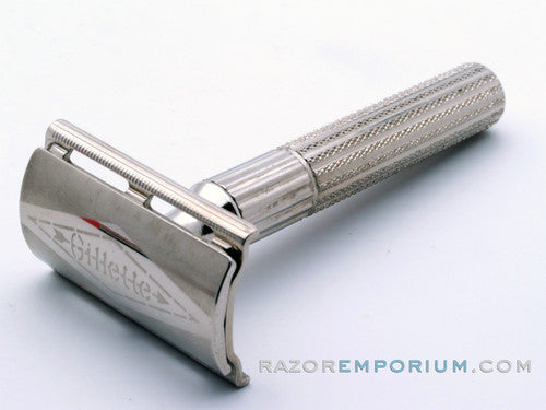 1953 Y4 Gillette '1932' Fat Handle Tech Razor w/ Box | Made in Canada