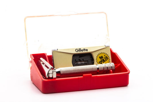 1953 Y3 Gillette Super Speed DE Safety Razor Set  | Factory Nickel Revamp