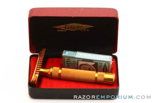 1930's Gillette Long Comb NEW w/ Case Red & Black Special