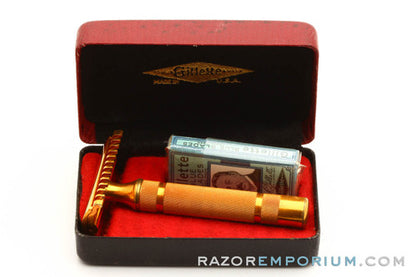 1930's Gillette Long Comb NEW w/ Case Red & Black Special