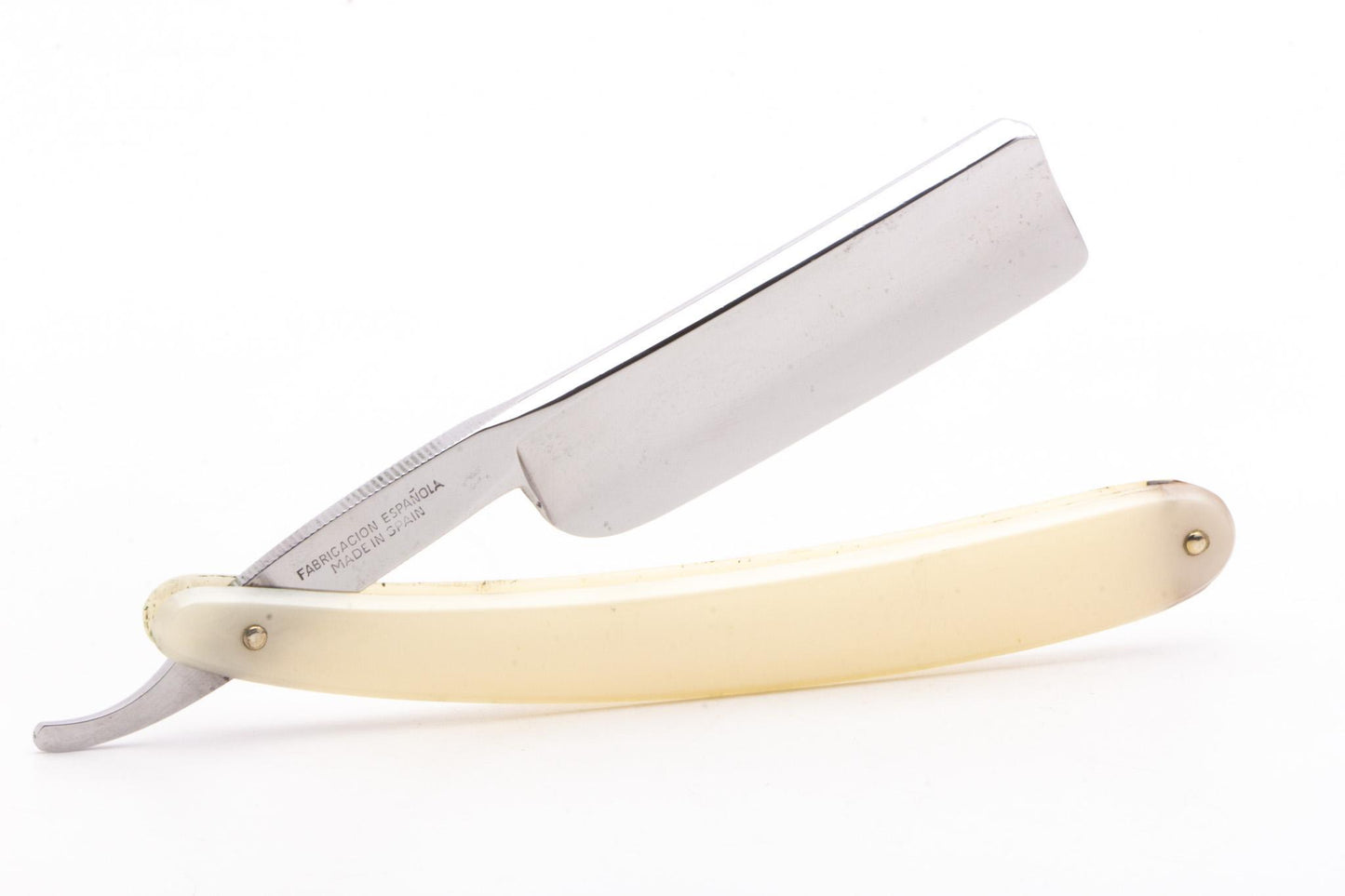 7/8" Filarmonica 14 Doble Temple Jose Monserrat Pou Straight Razor With Blue Inlay