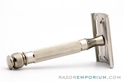 1947-51 Gillette Tech and Ball End Replica Handle DE Safety Razor | Factory Nickel Revamp