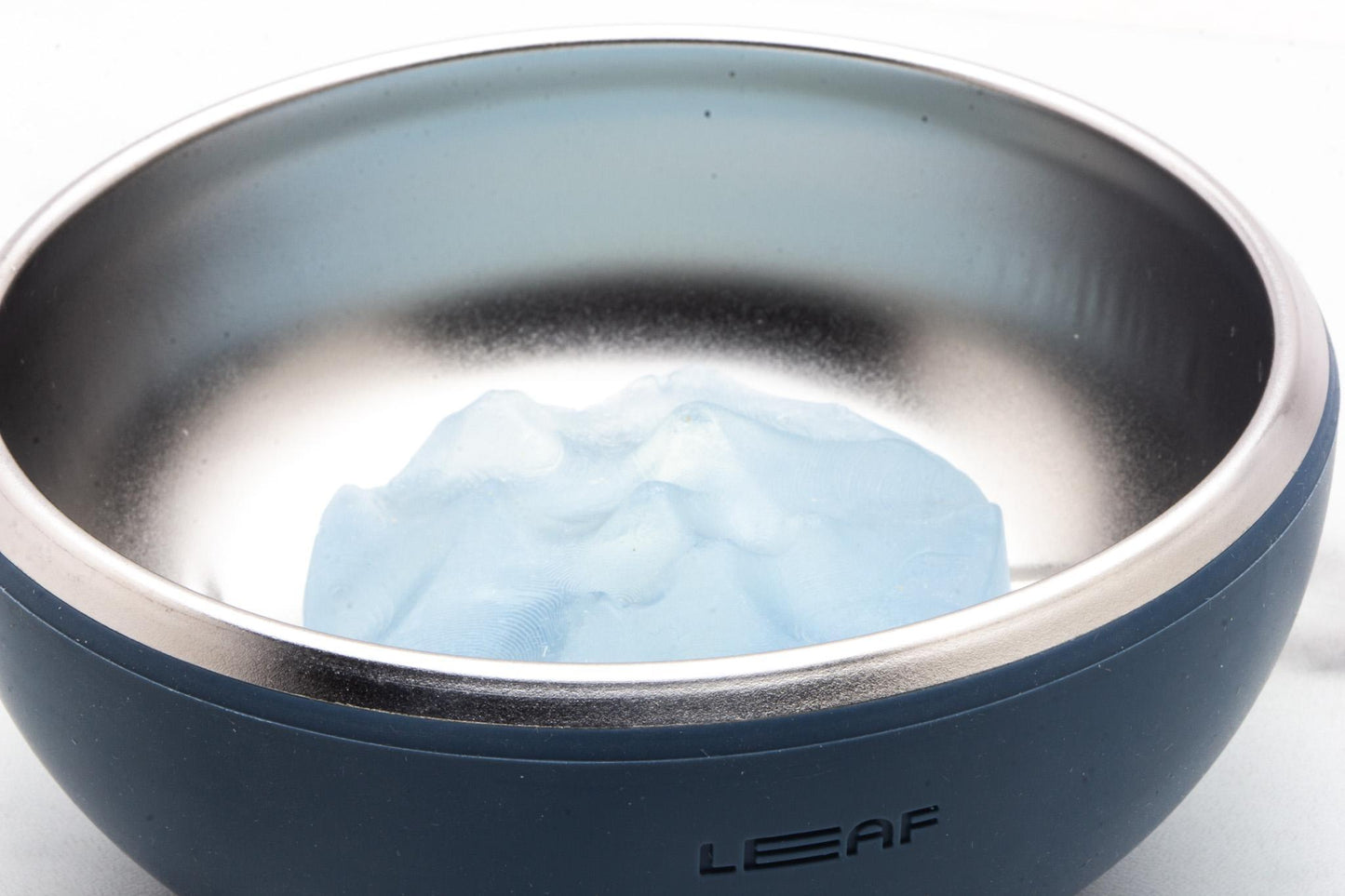 Leaf | Metal & Silicone Shave Bowl And Brush - Glacier