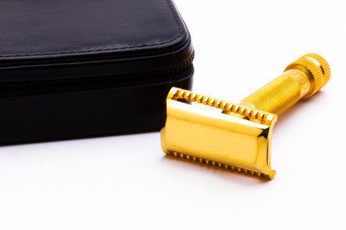 1960's Coles Gold Slant Double Edge Safety Razor Set