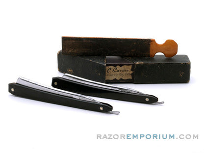 5/8" E. Carrere "Fauche" Straight Razors Set w/ Strop & Case