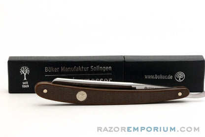 4/8" H. Boker Tree Brand Green Canvas Micarta Straight Razor | Shave Ready