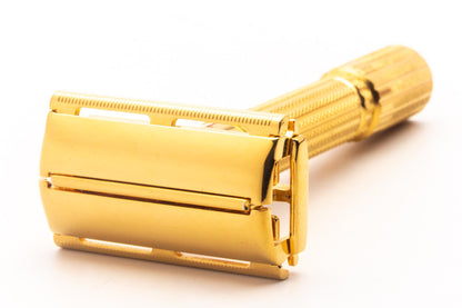 1961 G1 Gillette $1.95 Fatboy Double Edge Safety Razor | 24K Gold Revamp With Red Accents