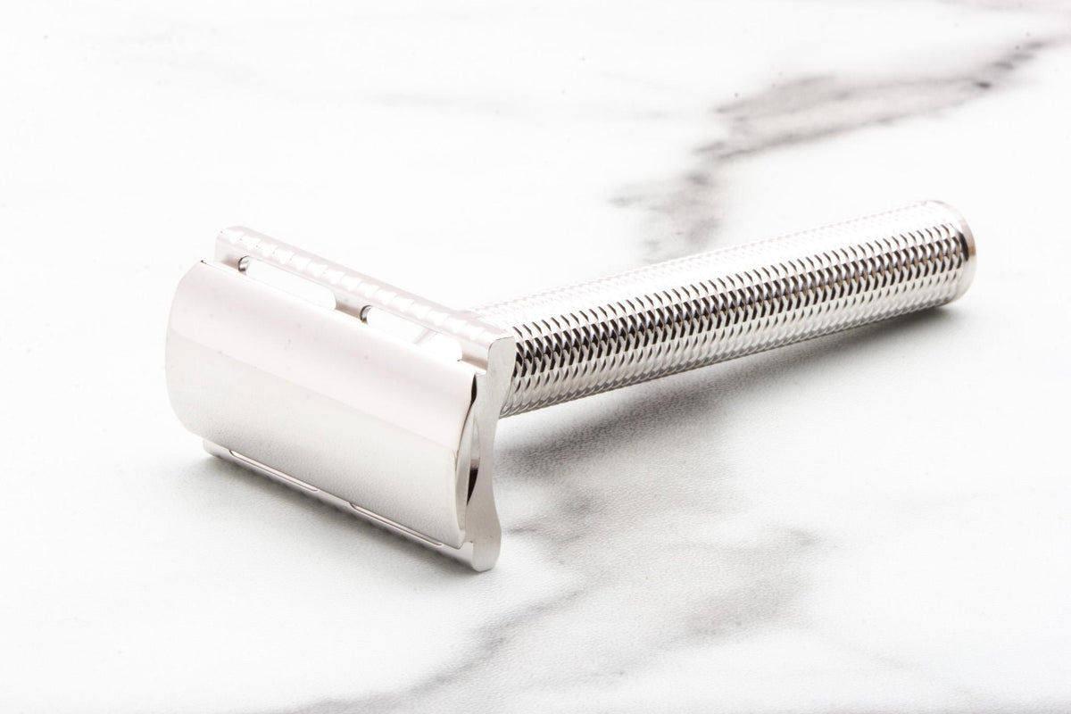 The Karve Christopher Bradley Safety Razor - Brass D Plate | Rhodium Revamp