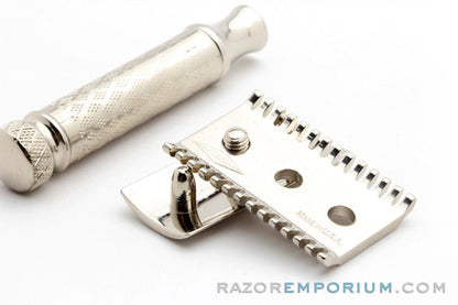 1926 Gillette New Improved Norfolk Tuckaway Double Edge Safety Razor | Factory Nickel Revamp