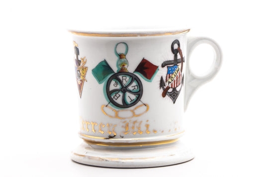 Vintage Hand Painted Terrey Miller "AOUW" Shaving Mug