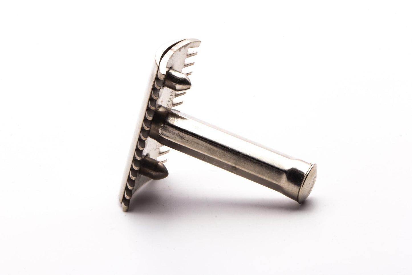 Three Piece Open Comb Double Edge Travel Razor | Factory Nickel Revamp
