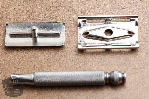 Gillette 1960's Ball End Tech Spiral Handle Razor with Etched Logo Cap - Made in England