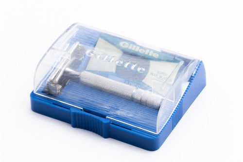 1953 Gillette Super Speed Double Edge Safety Razor in Blue Case Y3
