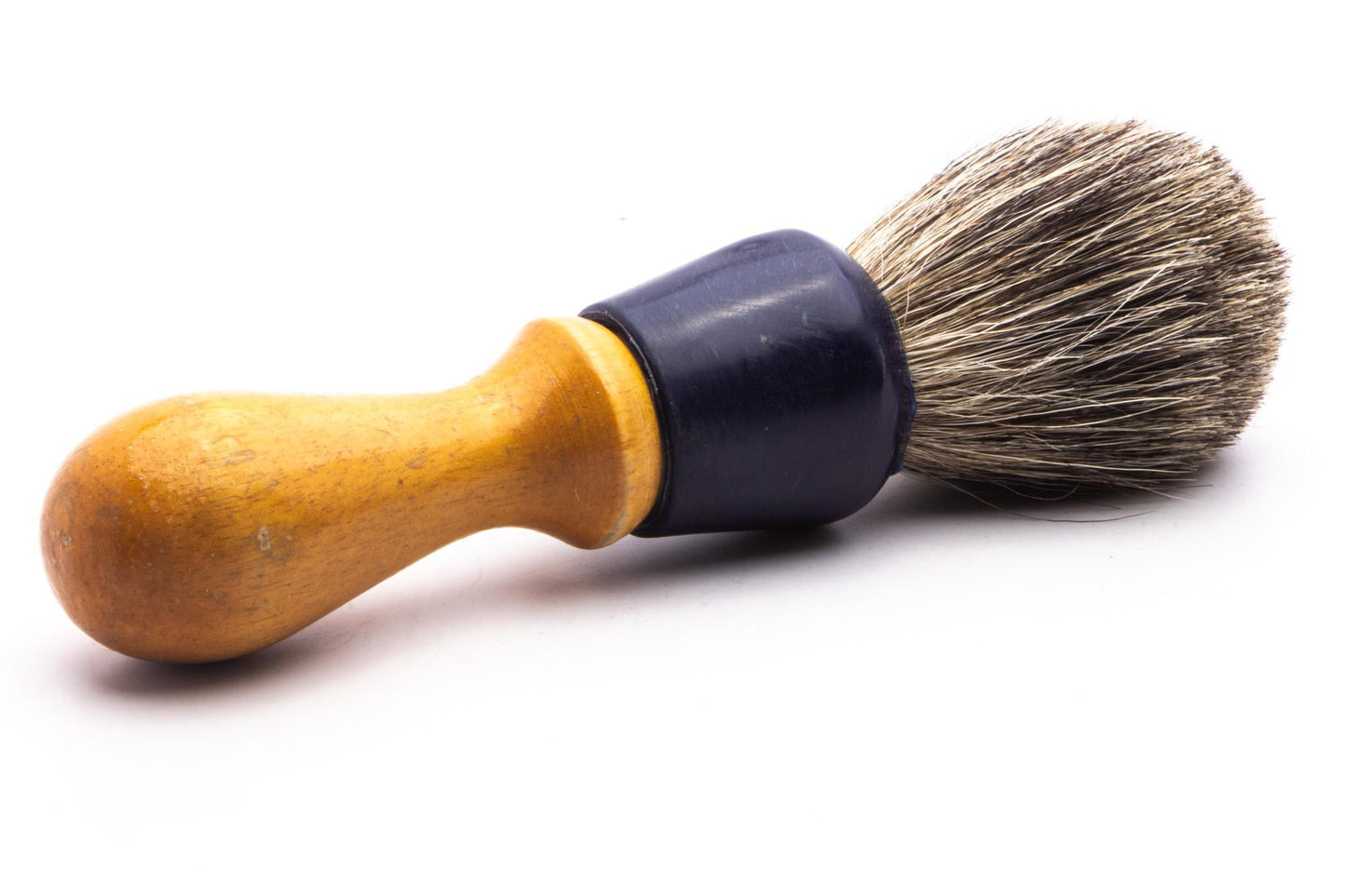 Vintage Restored Best Badger Long Handled Shaving Brush | Navy Blue