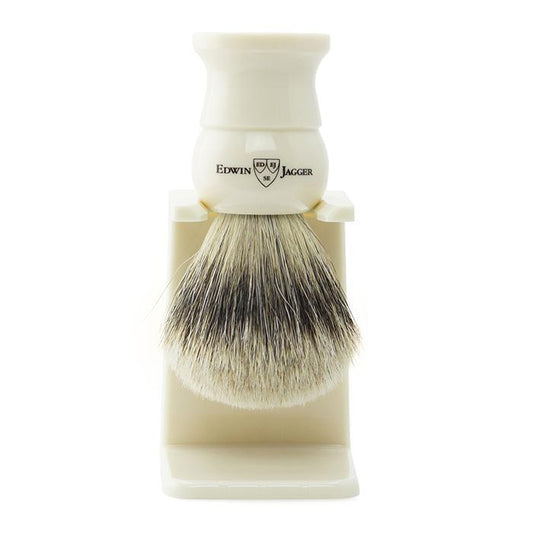 Edwin Jagger | Super Badger Faux Ivory Shaving Brush & Stand