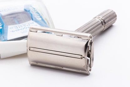 1963 I3 Gillette Slim Adjustable Double Edge Safety Razor Set | Original Condition