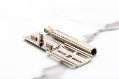 1940's Gillette British Thin Handle Tech Varient Double Edge Razor | Factory Nickel Revamp