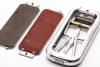 1940's Rolls Razor "The Whetter" Safety Razor in Red Display Case | Original Condition
