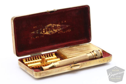 Gillette 1930s Long Comb NEW Double Edge Set | Floral Case