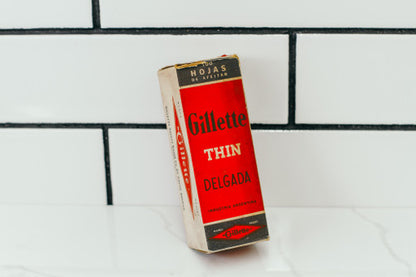 NOS - 200 Gillette Delgada Thin - Made in Argentina - Double Edge Razor Blades