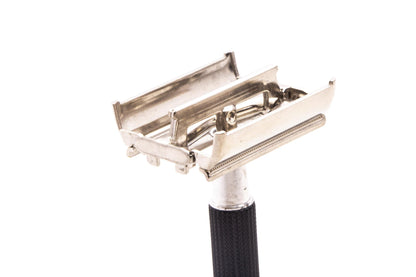1966 L4 Gillette Black Handle DE Super Speed Safety Razor | Original Condition