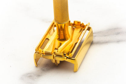 1941 Gillette Ranger Tech Double Edge Safety Razor Set | 24K Gold Revamp