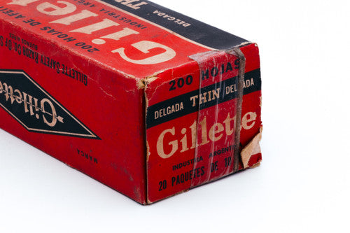 NOS - 200 Gillette Thin Delgada - Made in Argentina - Double Edge Razor Blades