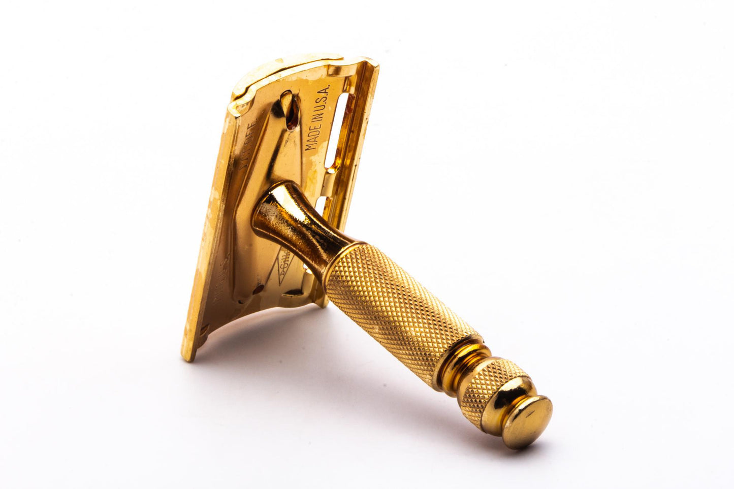 Gillette Gold Ball End Tech Leather Travel Shave Set | Original Condition