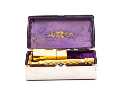 1925 Gillette Big Fellow Safety Razor Set W/ Original Case and Blade Bank | Original Condition