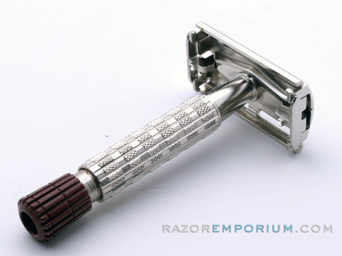 1950's British Gillette Heavy Red Tip DE Super Speed Safety Razor w/ Case & Blade Bank | Made in England | RARE