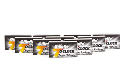 Gillette 7 O'clock Black Super Platinum Double Edge (DE) Razor Blades