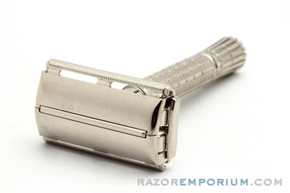 1959 Gillette Regular Flair Tip Super Speed Safety Razor Factory Nickel Revamp