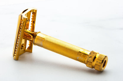1960's Coles Gold Slant Double Edge Safety Razor Set | Original Condition