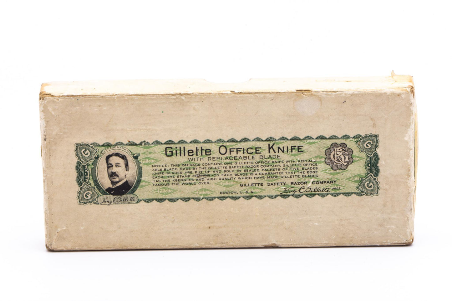 1920's Gillette Safety Razor Co. Office Knife w/ Replaceable Blades, Instructions & Original Case