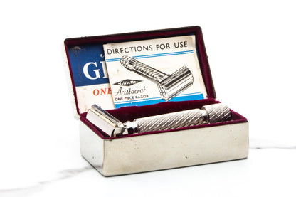 1948 Gillette British No. 15 Aristocrat Double Edge Razor Set | Original Condition