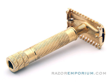1948 Gillette Gold Aristocrat No. 15 DE Safety Razor w/ Case & Blade Bank