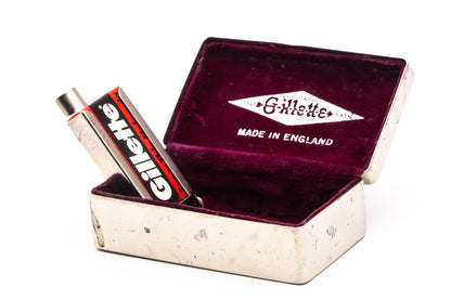 1950's Gillette British Rocket Safety Razor Set | Factory Nickel Revamp