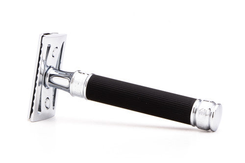 Edwin Jagger DE86RC-14BL Black Rubber Coated Handle Chrome Plated Safety Razor #4