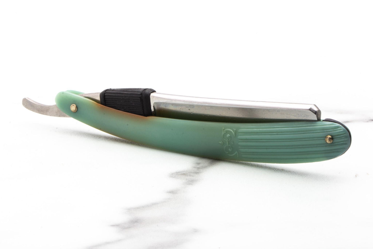 6/8" Vintage Restored Fillarmonica 13 Straight Razor With Teal Scales