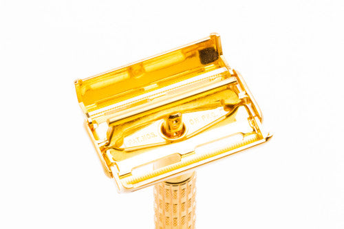 1958 D4 Gillette Heavy Red Tip Super Speed Safety Razor | 24K Gold Revamp