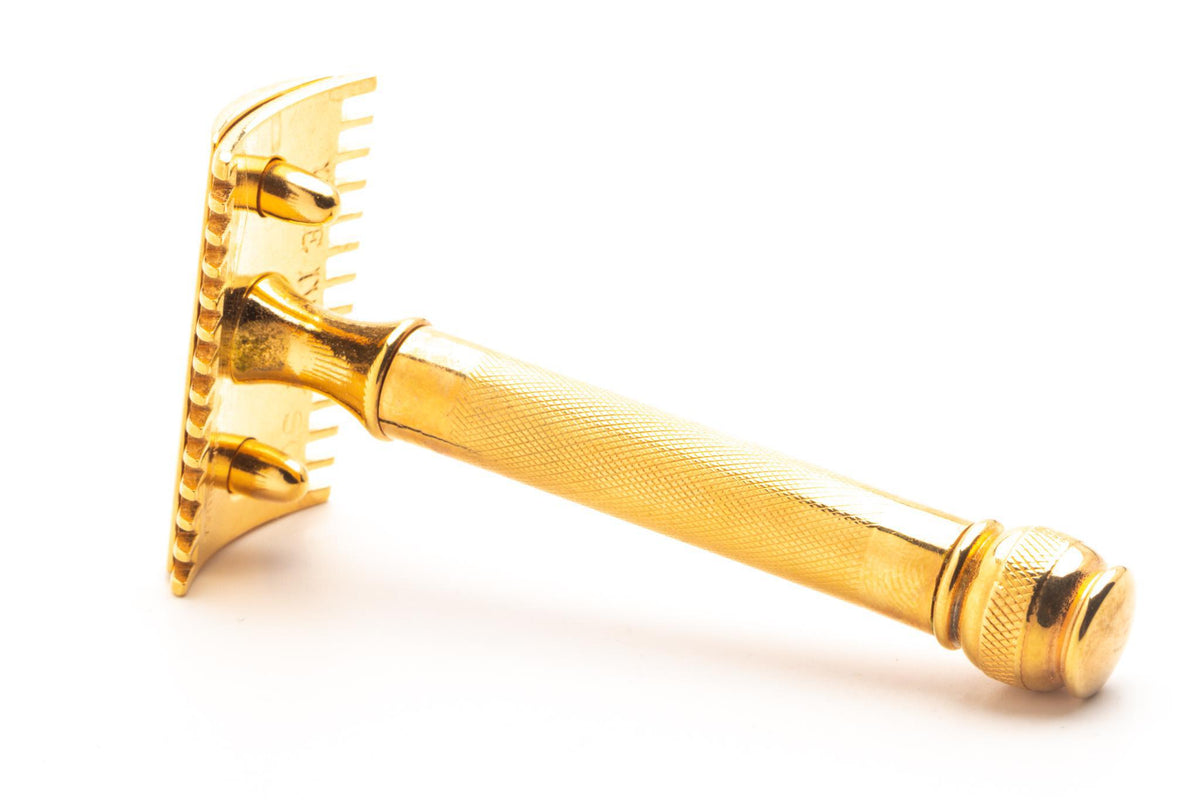 Old Shell Razor 1920's Gillette Ball End Old Type Double Edge Safety Razor | 24k Gold ...
