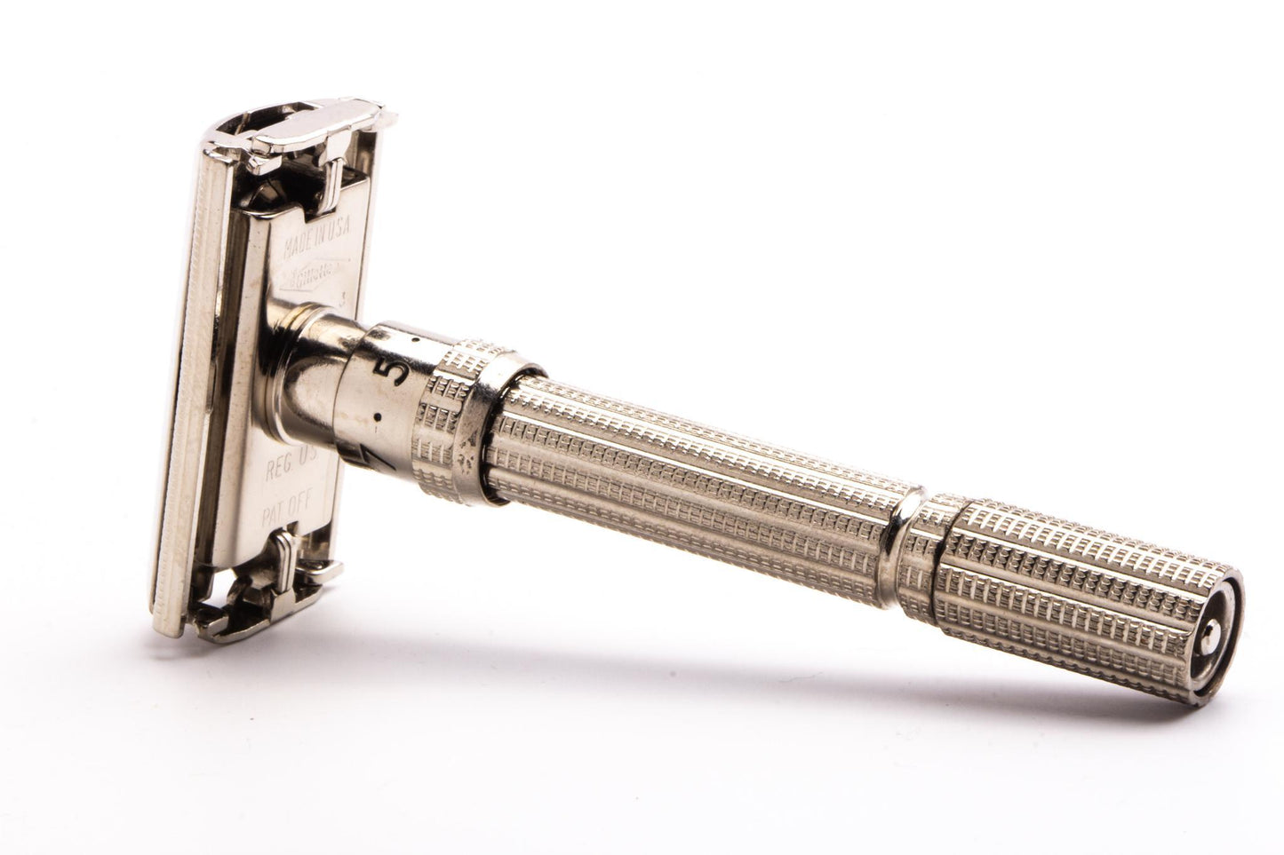 1965 K4 Gillette Slim Adjustable Double Edge Safety Razor | Factory Nickel Revamp
