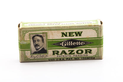 1930's Gillette Gold NEW Long Comb Ball End Double Edge Safety Razor Set  | Original Condition