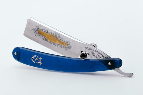 7/8" Filarmonica Doble Temple #14 Straight Razor w/ Coffin & Blue Scales| Spain