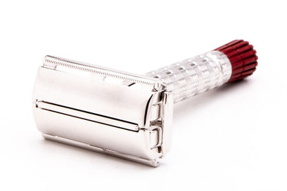 1957 C4 Gillette Red Tip Heavy DE TTO Super Speed Safety Razor | Rhodium Revamp