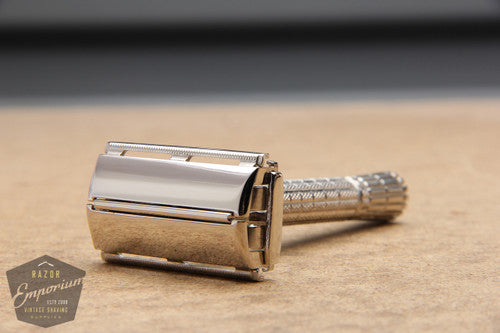 Gillette 1958 Flair Tip Super Speed Safety Razor D4 * Nickel REVAMPED